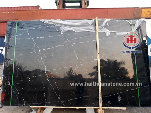 Đá Marble đen sọc trắng