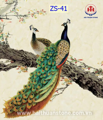 Tranh Đá Khổng Tước HTSJ 002