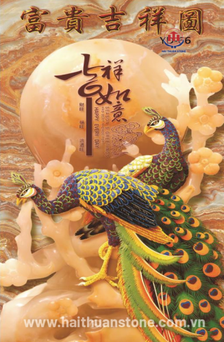 Tranh Đá Khổng Tước HTSJ 004