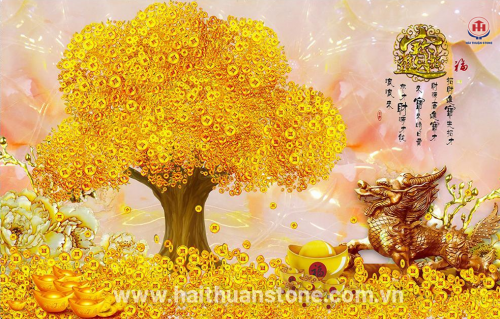 Tranh Đá Phong Thủy Kim Tiền HTS 004