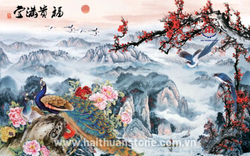 Tranh Đá Khổng Tước HTSJ001